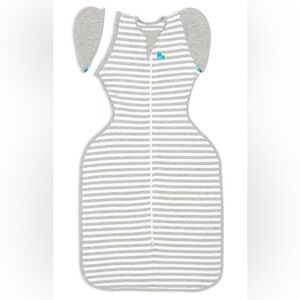Love to Dream Gray and White Striped Sleep Sack